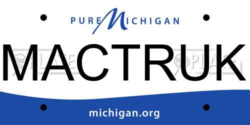 MACTRUK Michigan License Plate