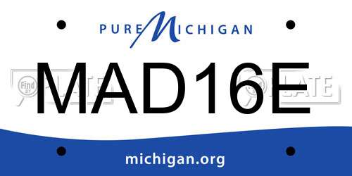 MAD16E Michigan License Plate