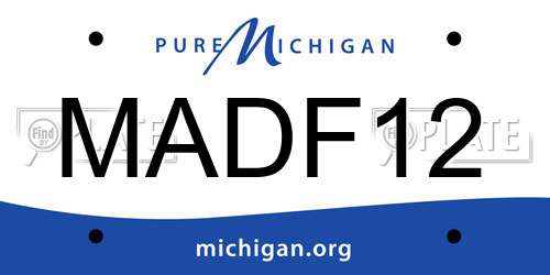 MADF12 Michigan License Plate