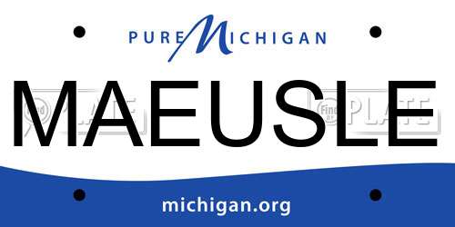 MAEUSLE Michigan License Plate