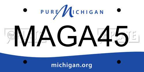MAGA45 Michigan License Plate