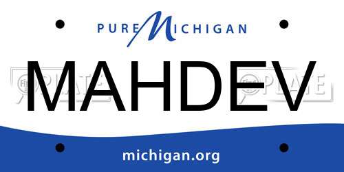 MAHDEV Michigan License Plate