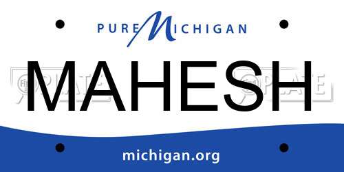 MAHESH Michigan License Plate