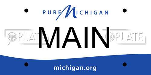 MAIN Michigan License Plate