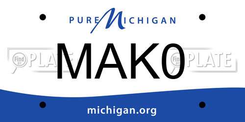 MAK0 Michigan License Plate