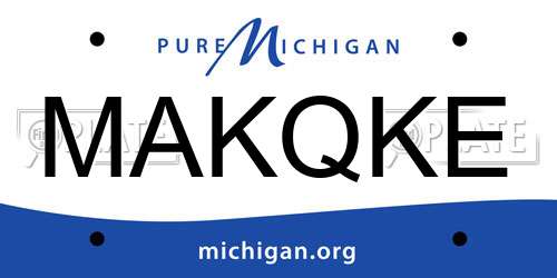 MAKQKE Michigan License Plate
