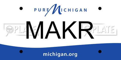 MAKR Michigan License Plate