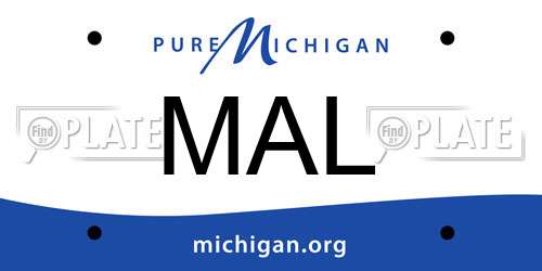 MAL Michigan License Plate