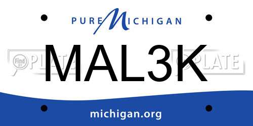MAL3K Michigan License Plate