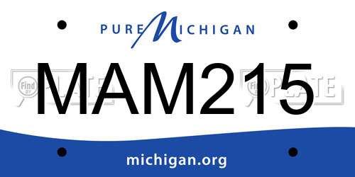 MAM215 Michigan License Plate