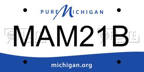 MAM21B Michigan License Plate