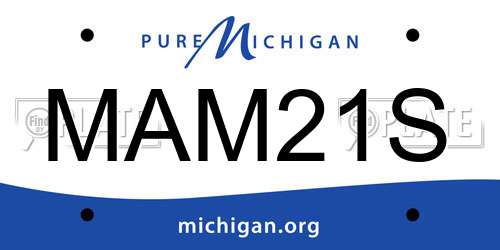 MAM21S Michigan License Plate