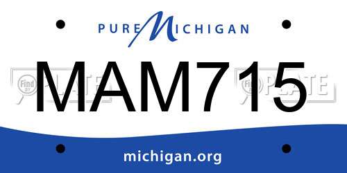 MAM715 Michigan License Plate