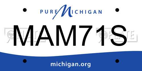 MAM71S Michigan License Plate