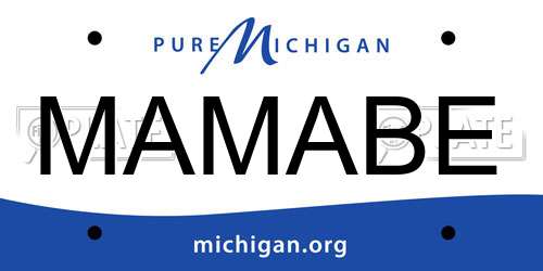 MAMABE Michigan License Plate
