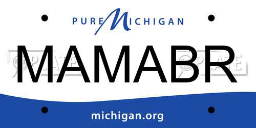 MAMABR Michigan License Plate