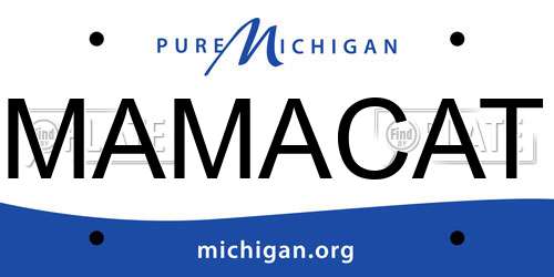 MAMACAT Michigan License Plate