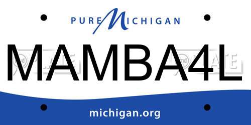 MAMBA4L Michigan License Plate