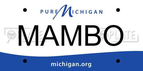 MAMBO Michigan License Plate