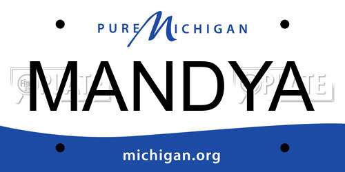MANDYA Michigan License Plate