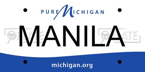 MANILA Michigan License Plate