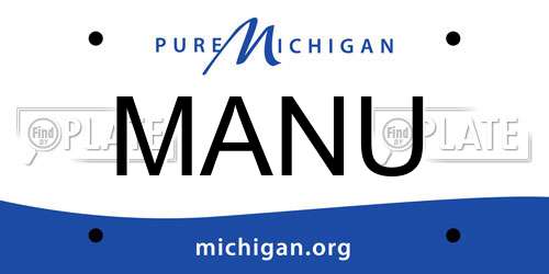 MANU Michigan License Plate