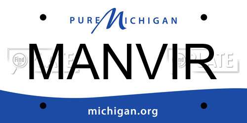 MANVIR Michigan License Plate