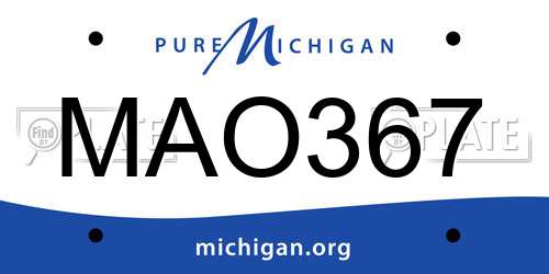 MAO367 Michigan License Plate