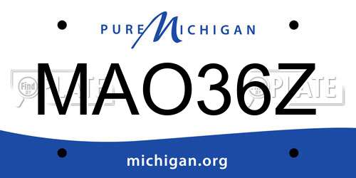 MAO36Z Michigan License Plate