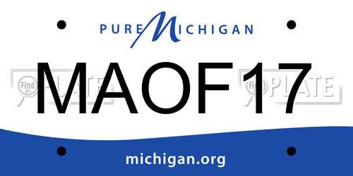 MAOF17 Michigan License Plate