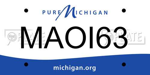 MAOI63 Michigan License Plate