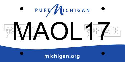 MAOL17 Michigan License Plate