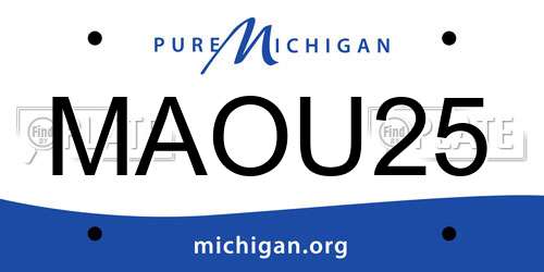 MAOU25 Michigan License Plate