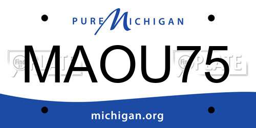 MAOU75 Michigan License Plate