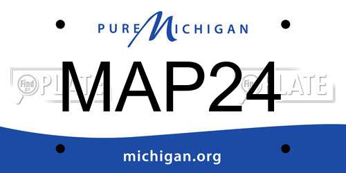 MAP24 Michigan License Plate