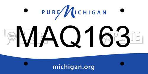 MAQ163 Michigan License Plate