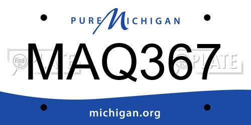MAQ367 Michigan License Plate