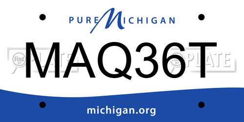 MAQ36T Michigan License Plate