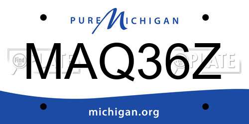 MAQ36Z Michigan License Plate