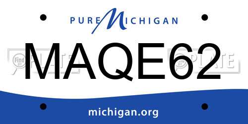 MAQE62 Michigan License Plate