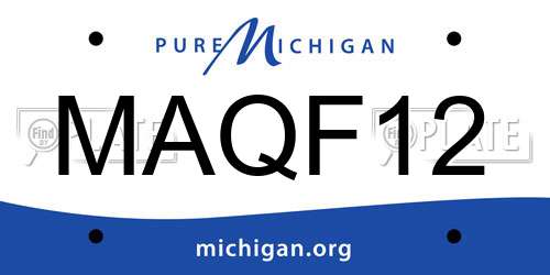 MAQF12 Michigan License Plate