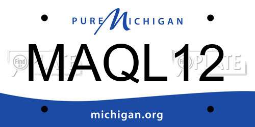 MAQL12 Michigan License Plate