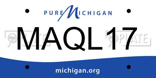 MAQL17 Michigan License Plate