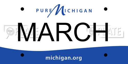 MARCH Michigan License Plate