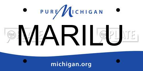MARILU Michigan License Plate