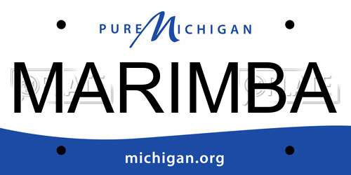 MARIMBA Michigan License Plate