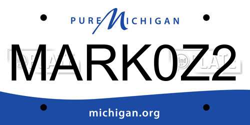 MARK0Z2 Michigan License Plate