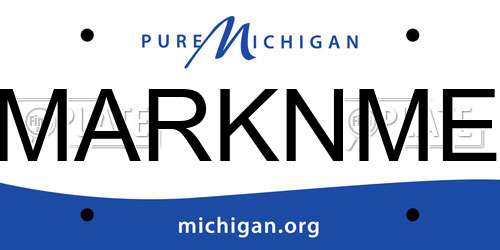MARKNME Michigan License Plate