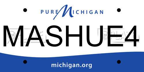 MASHUE4 Michigan License Plate