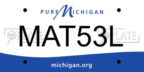MAT53L Michigan License Plate